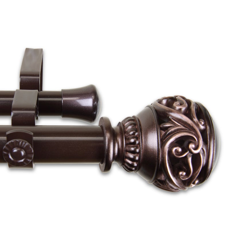 Rod Desyne 100-26-669-D 1" Isabella Double Curtain Rod, 66-120", Bronze - Image 2